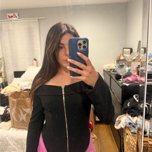 Zara Black Off-Shoulder Blouse